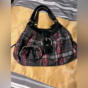 Coach tartan handbag & matching coin purse